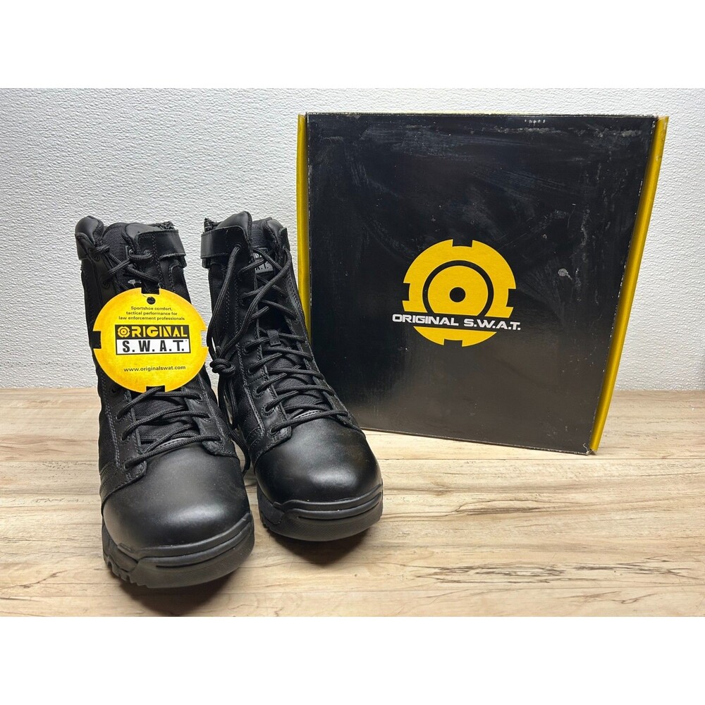 New Original SWAT Metro Air 9" Side Zip Black Tactical Boots Size: 10 W